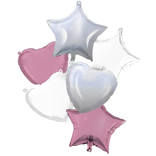 Σετ μπαλόνια Καρδιές και Αστέρια (6 τεμ)