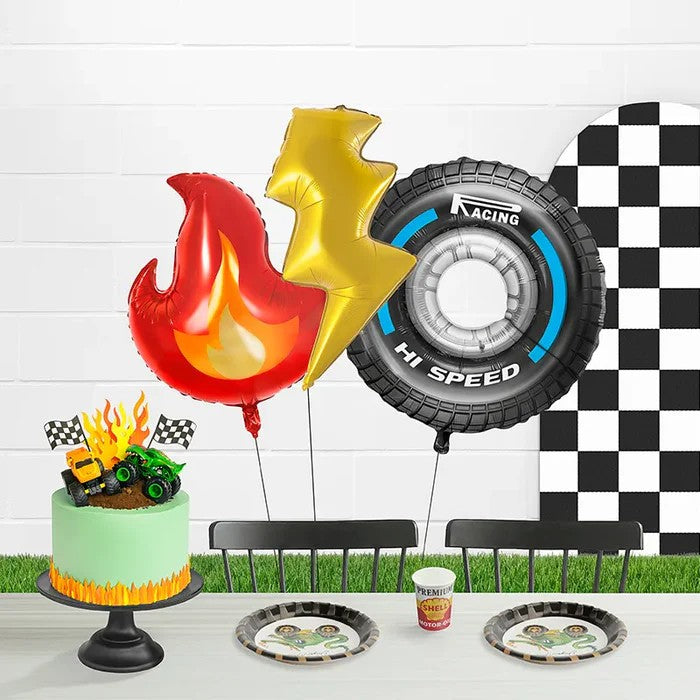 Σετ Μπαλόνια Racing – Κεραυνός, Φλόγα & Ρόδα