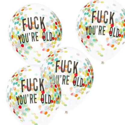 Σετ μπαλόνια με κομφετί F*ck You're Old (5 τεμ)