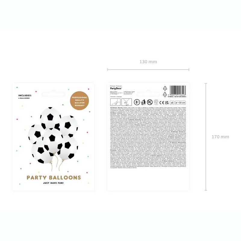 Σετ μπαλόνια μπάλες Ποδοσφαίρου (6 τεμ)