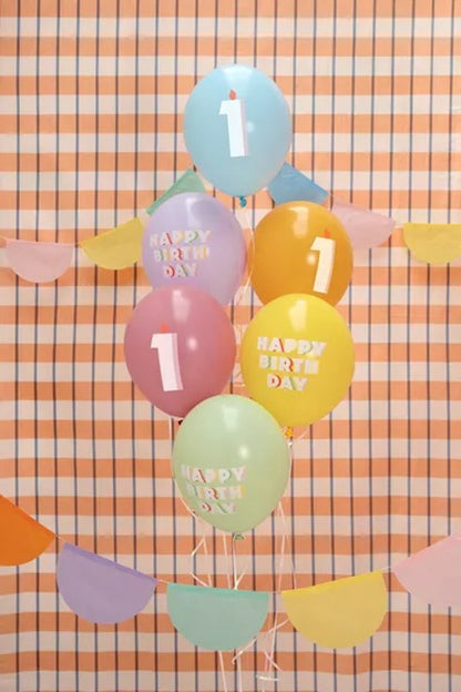 Σετ μπαλόνια παστέλ Happy Birthday No 1