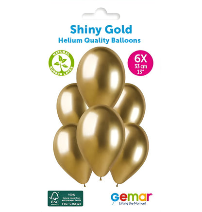 Σετ Μπαλόνια Shiny Gold (6 τεμ)