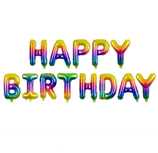 Σετ μπαλονιών "Happy Birthday" Rainbow (13 τεμ)