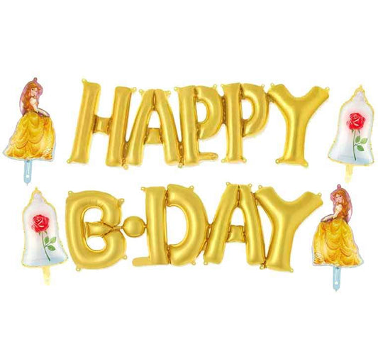 Σετ μπαλονιών Happy B-day Πεντάμορφη (6 τεμ)