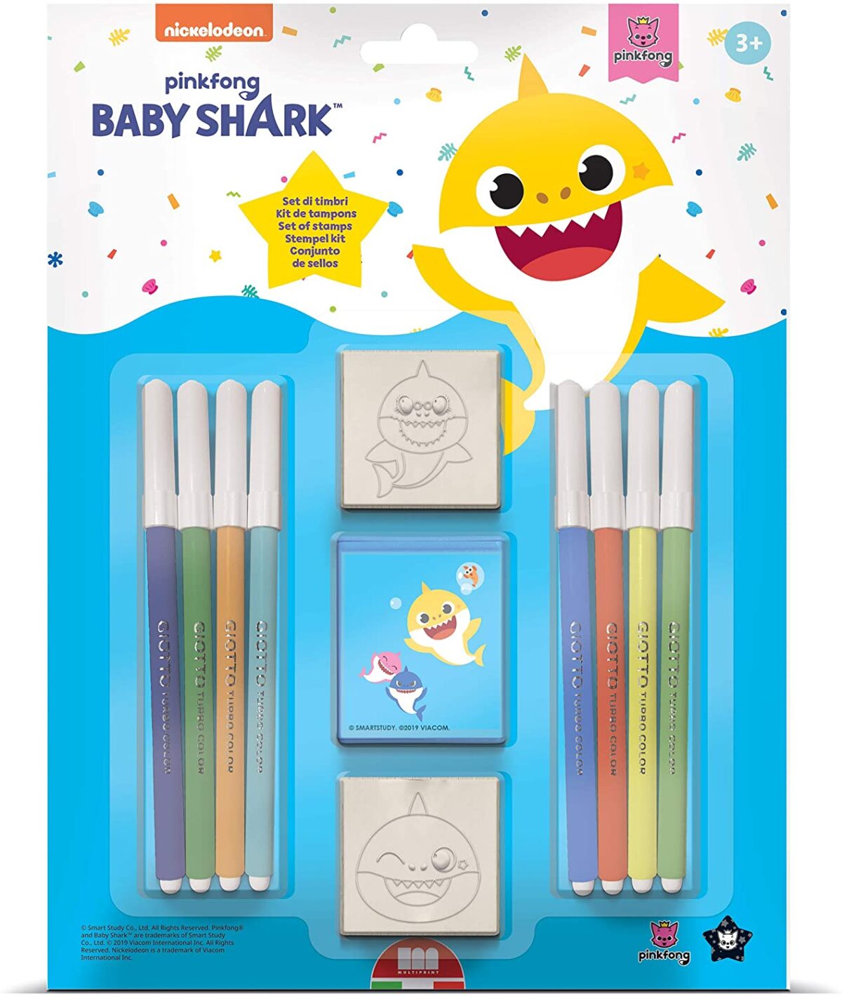 Σετ σφραγίδες και μαρκαδόροι Baby Shark
