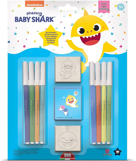 Σετ σφραγίδες και μαρκαδόροι Baby Shark