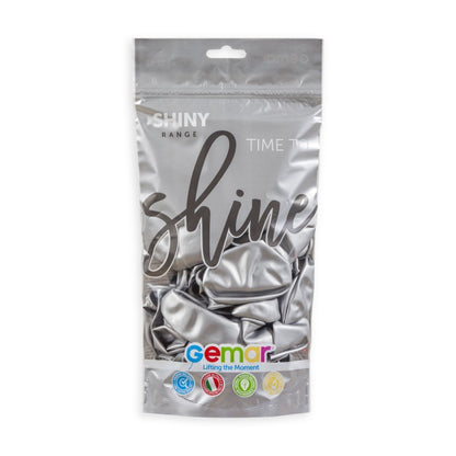 Shiny Ασημί Λάτεξ Μπαλόνια (5 τεμ)