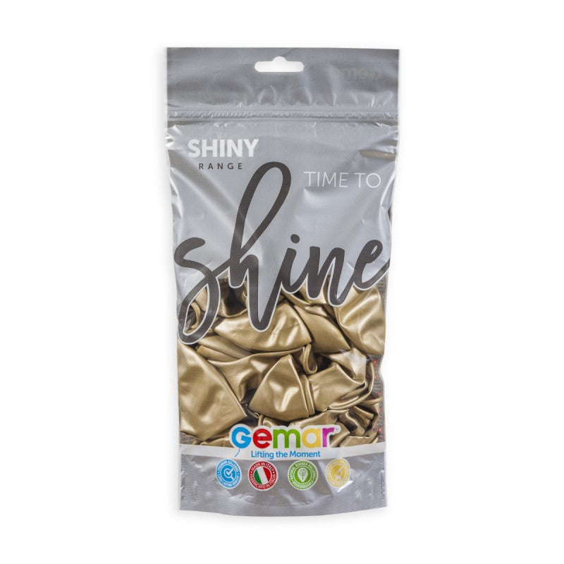 Shiny Χρυσά Λάτεξ Μπαλόνια (5 Τεμ)
