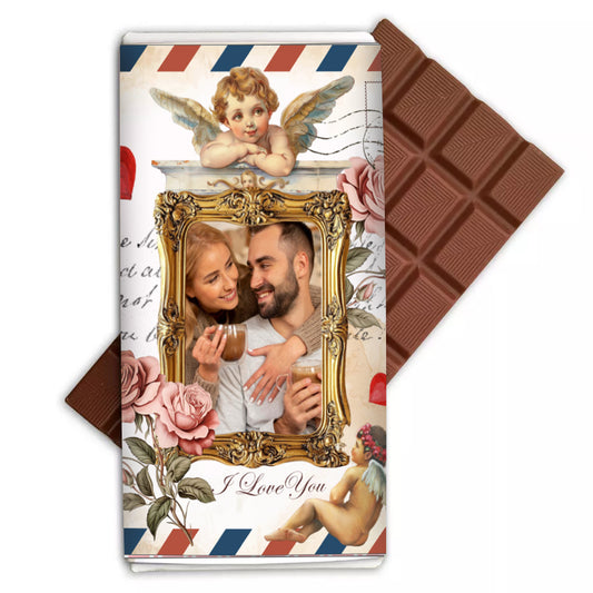 Σοκολάτα Αγάπης με Φωτογραφία - Vintage Card Postal