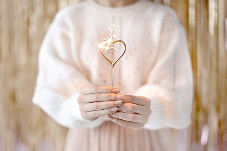 Sparkler Στικ χρυσή Καρδούλα (2 τεμ)