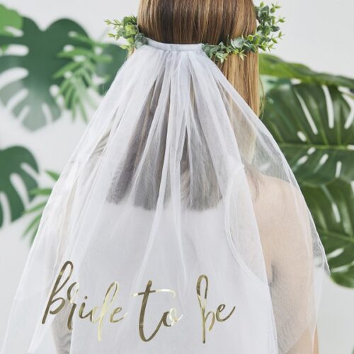Στεφάνι ευκάλυπτου 'Bride to Be' με πέπλο