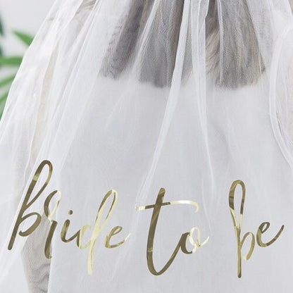Στεφάνι ευκάλυπτου 'Bride to Be' με πέπλο