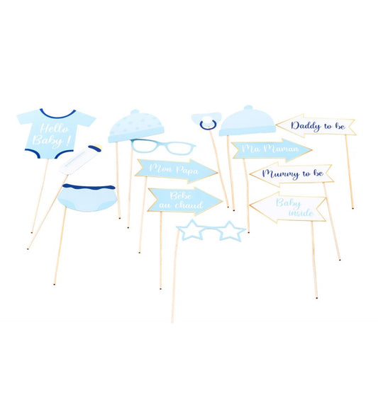 Στικάκια PhotoBooth Baby Shower Boy (11 τεμ)