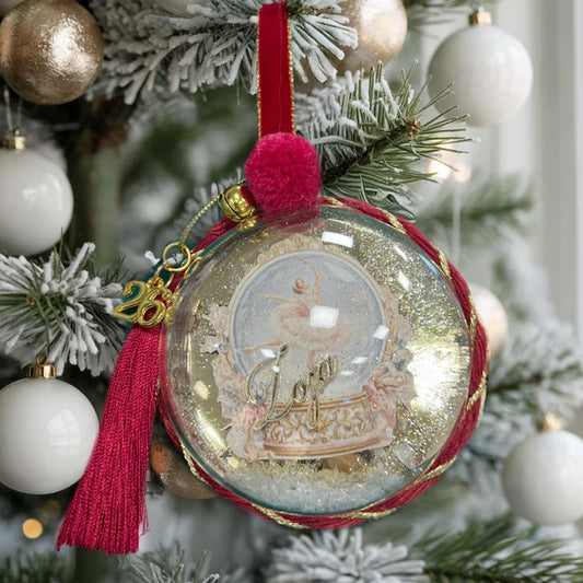 Χριστουγεννιάτικο Στολίδι Στρογγυλό 3D - Μπαλαρίνα Με Όνομα