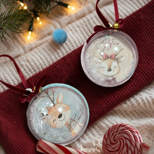 Χριστουγεννιάτικο Στολίδι Στρογγυλό - Ελαφάκι Με Όνομα