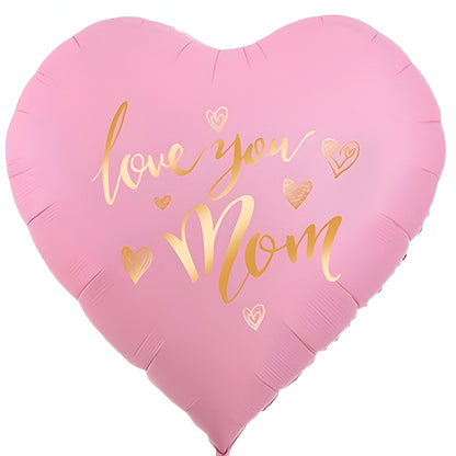Τεράστιο Μπαλόνι ροζ Καρδιά  Love You Mom (160cm)