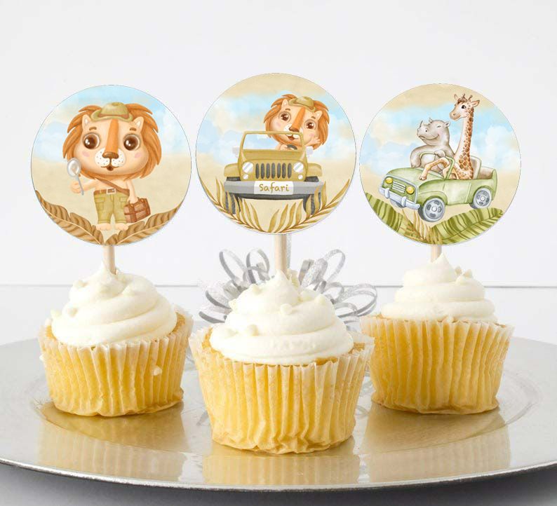 Topper Cupcake Ζώα της Ζούγκλας (6 τεμ)