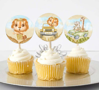 Topper Cupcake Ζώα της Ζούγκλας (6 τεμ)