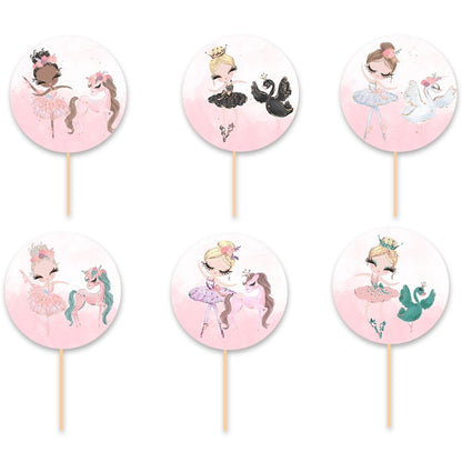 Topper Cupcake Μπαλαρίνα (6 τεμ)