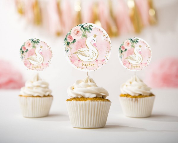 Topper Cupcake Κύκνος (8 τεμ)