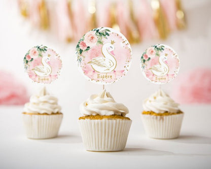 Topper Cupcake Κύκνος (8 τεμ)
