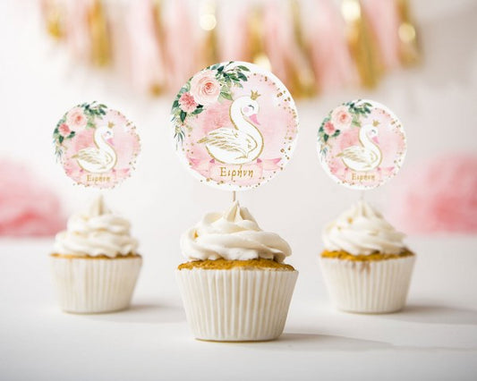 Topper Cupcake Κύκνος (8 τεμ)