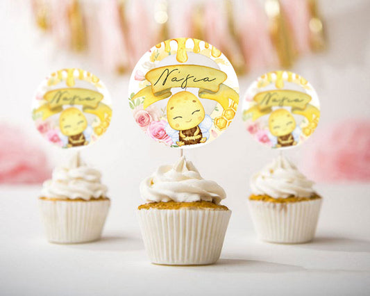 Topper Cupcake Μέλισσα (6 τεμ)