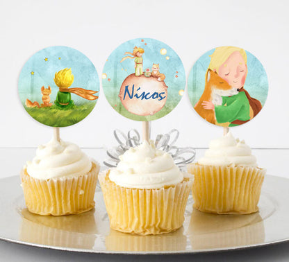 Topper Cupcake Μικρός Πρίγκιπας (6 τεμ)