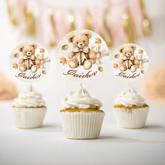 Topper Cupcake Φθινοπωρινή Βάπτιση (6 τεμ)