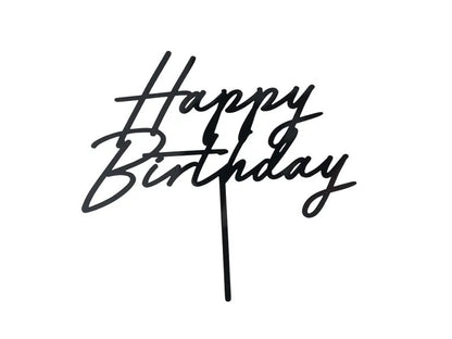 Topper Happy Birthday Μαύρο(τούρτας)