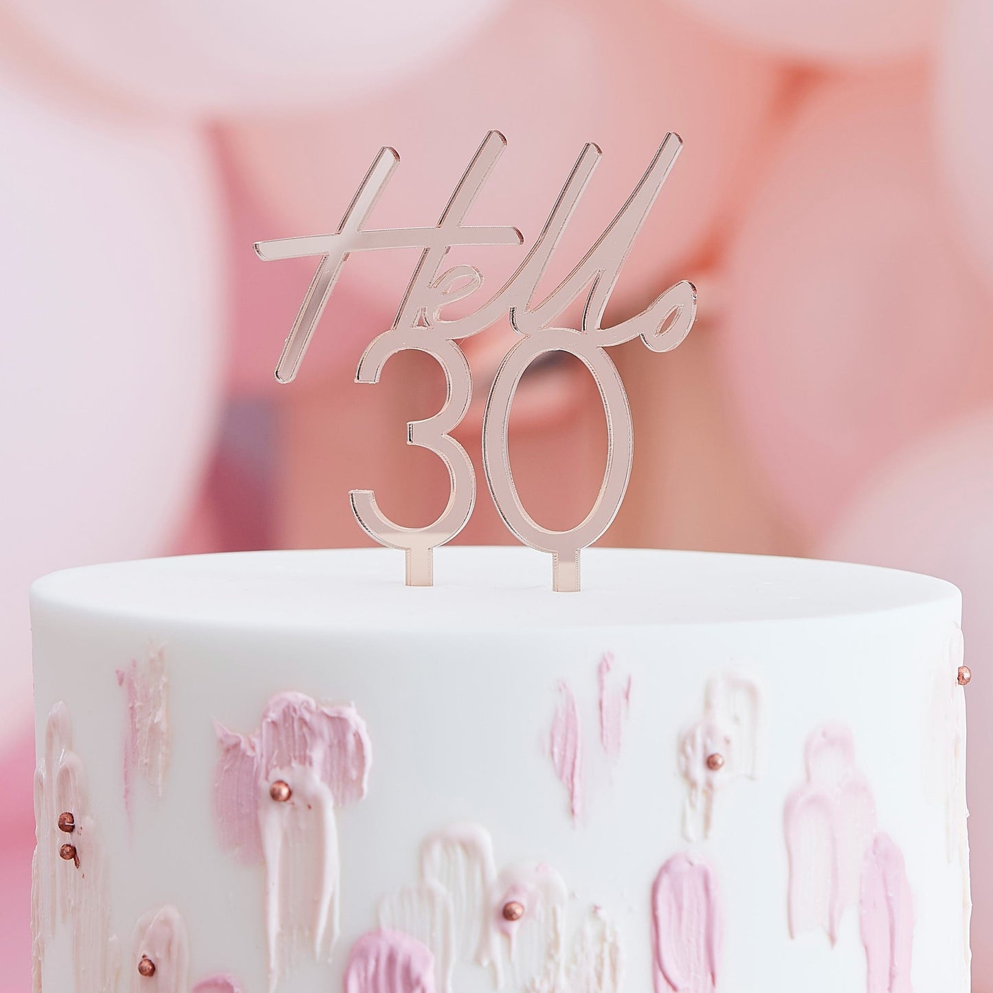 Topper τούρτας "Hello 30" Rosegold