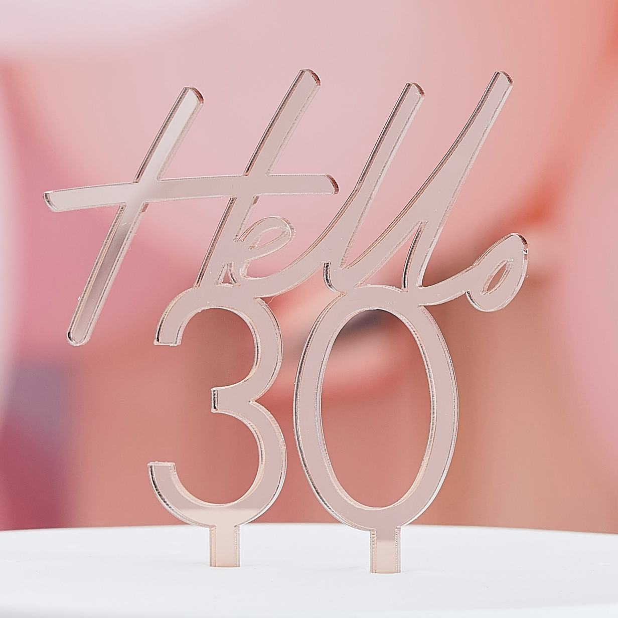 Topper τούρτας "Hello 30" Rosegold