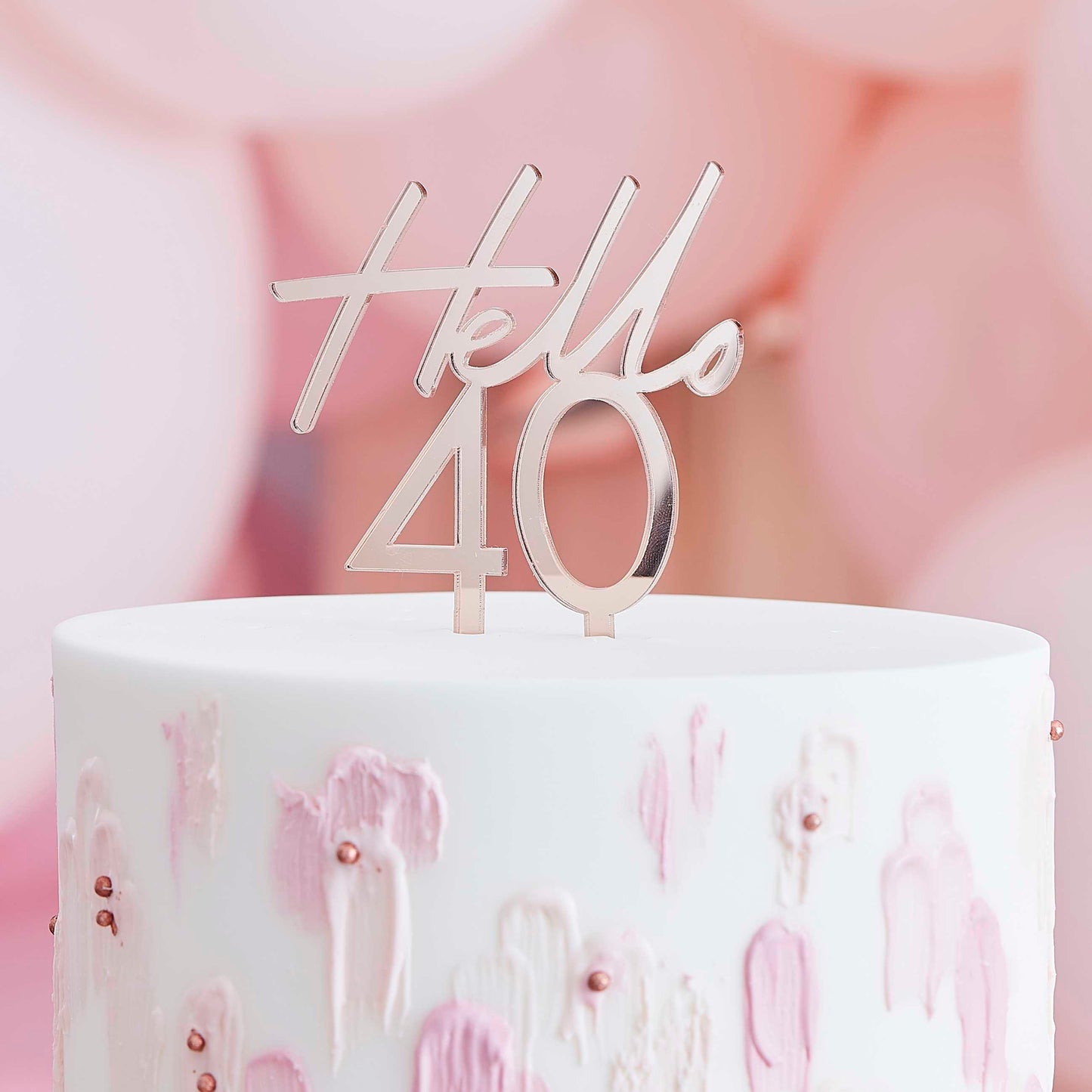 Topper τούρτας "Hello 40" Rosegold