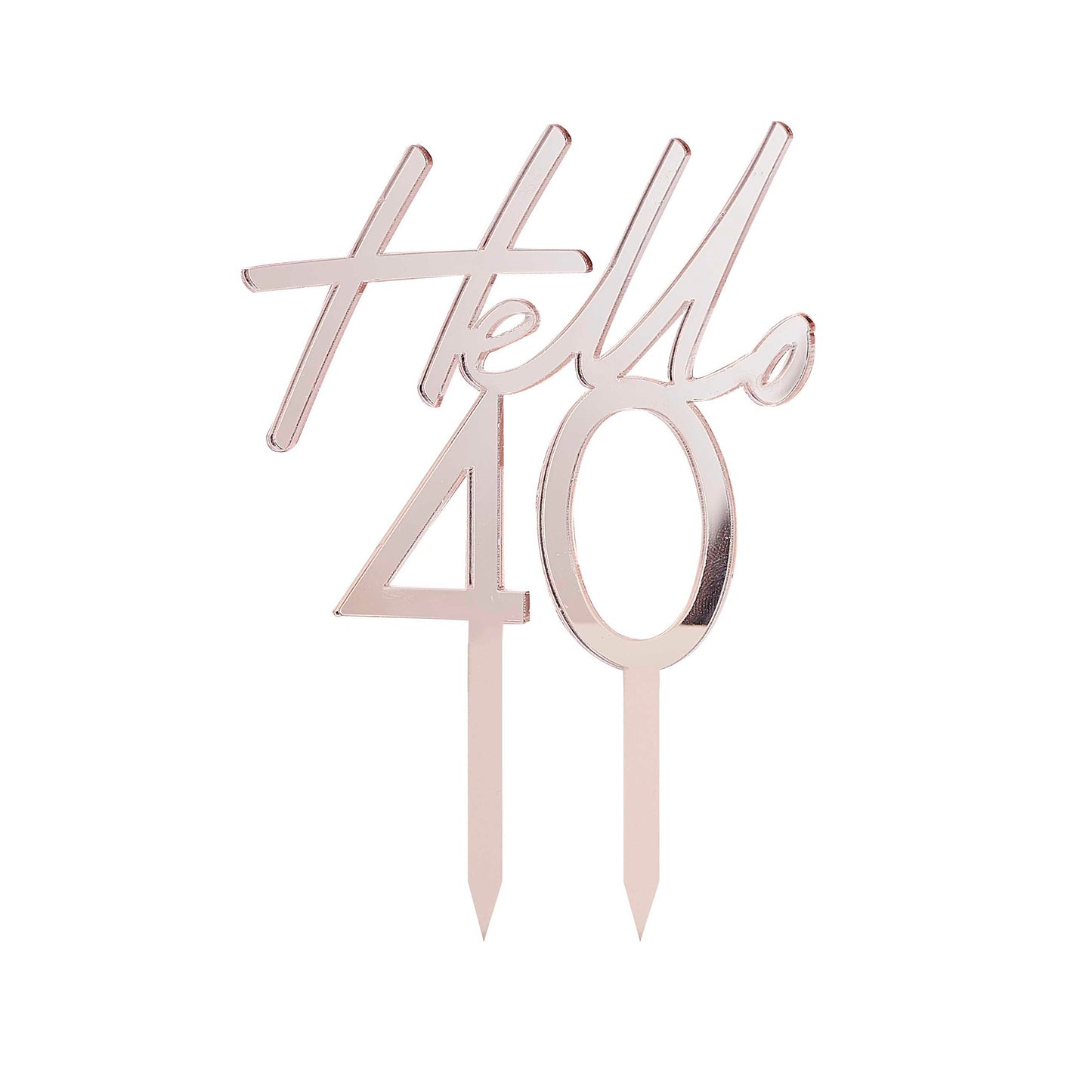 Topper τούρτας "Hello 40" Rosegold