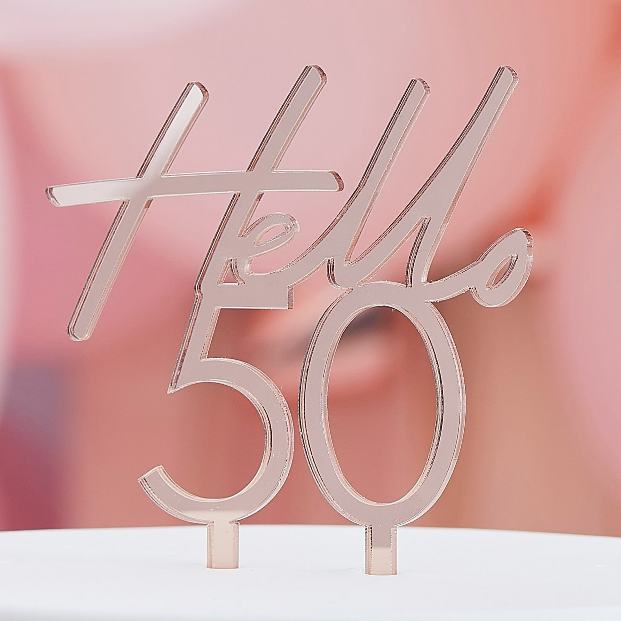 Topper τούρτας "Hello 50" Rosegold