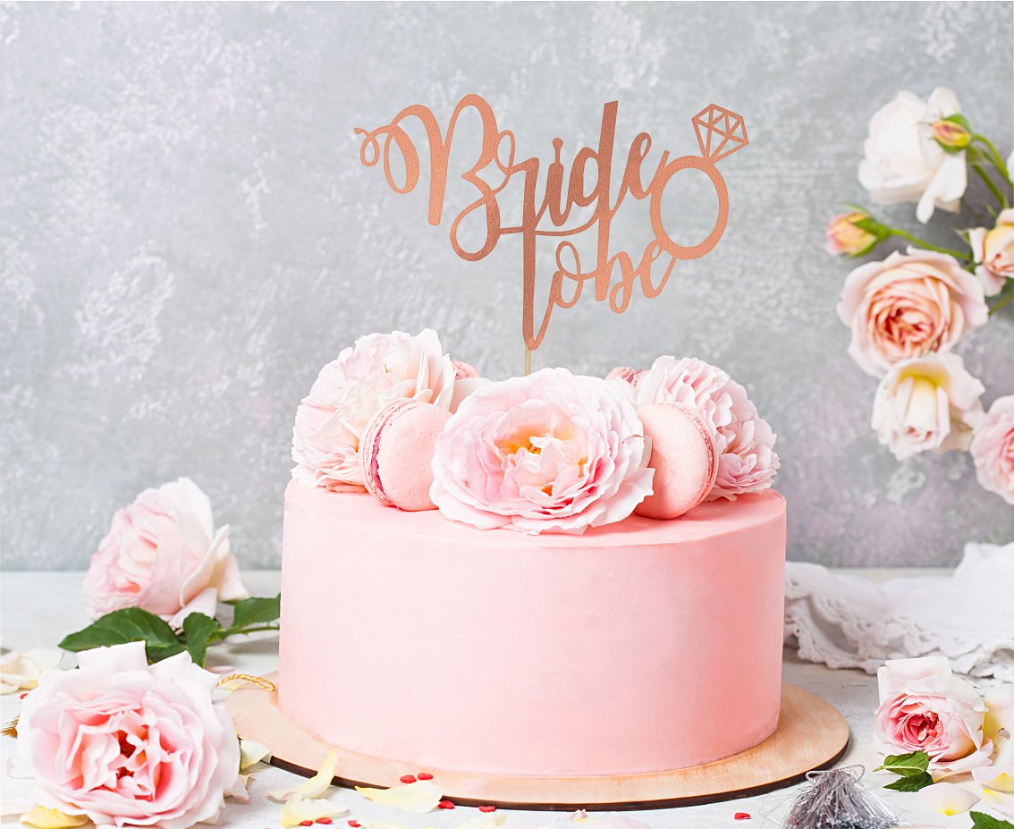 Topper Τούρτας Bride to be ροζ-χρυσό