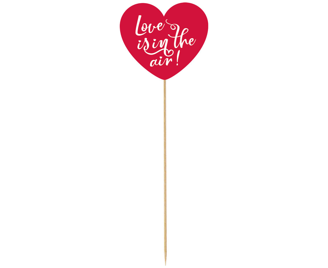 Topper τούρτας καρδιά "Love is in the air"