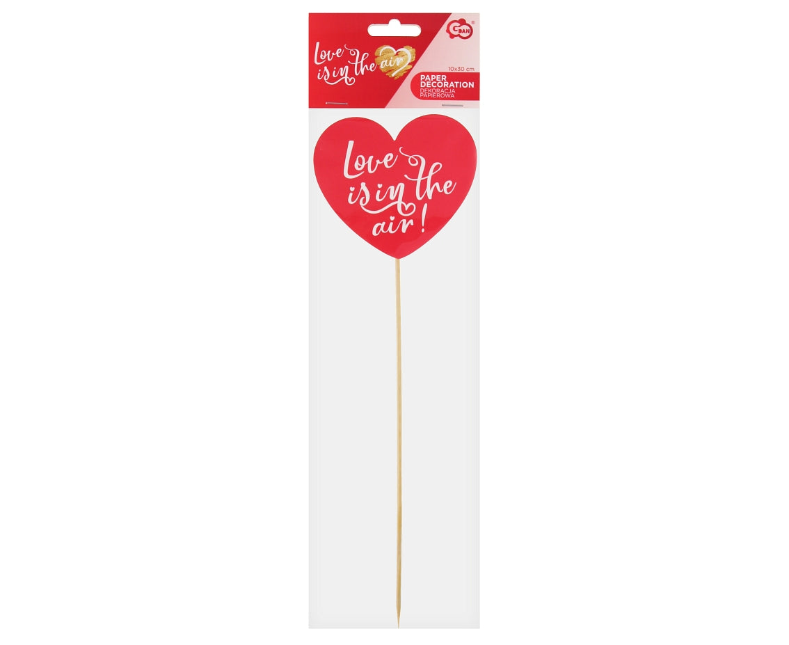 Topper τούρτας καρδιά "Love is in the air"