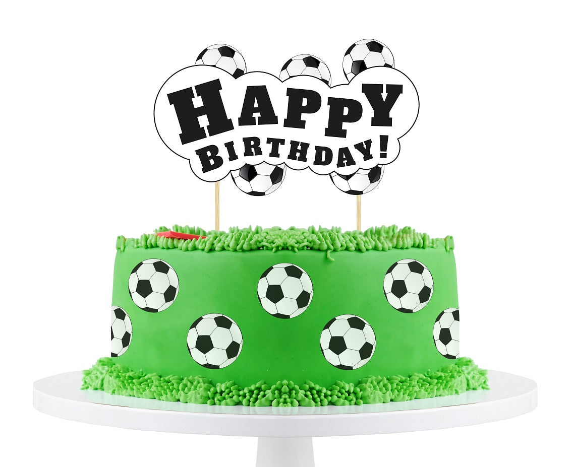 Topper Τούρτας Ποδόσφαιρο Happy Birthday