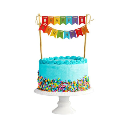 Topper Τούρτας Σημαιάκια Happy Birthday