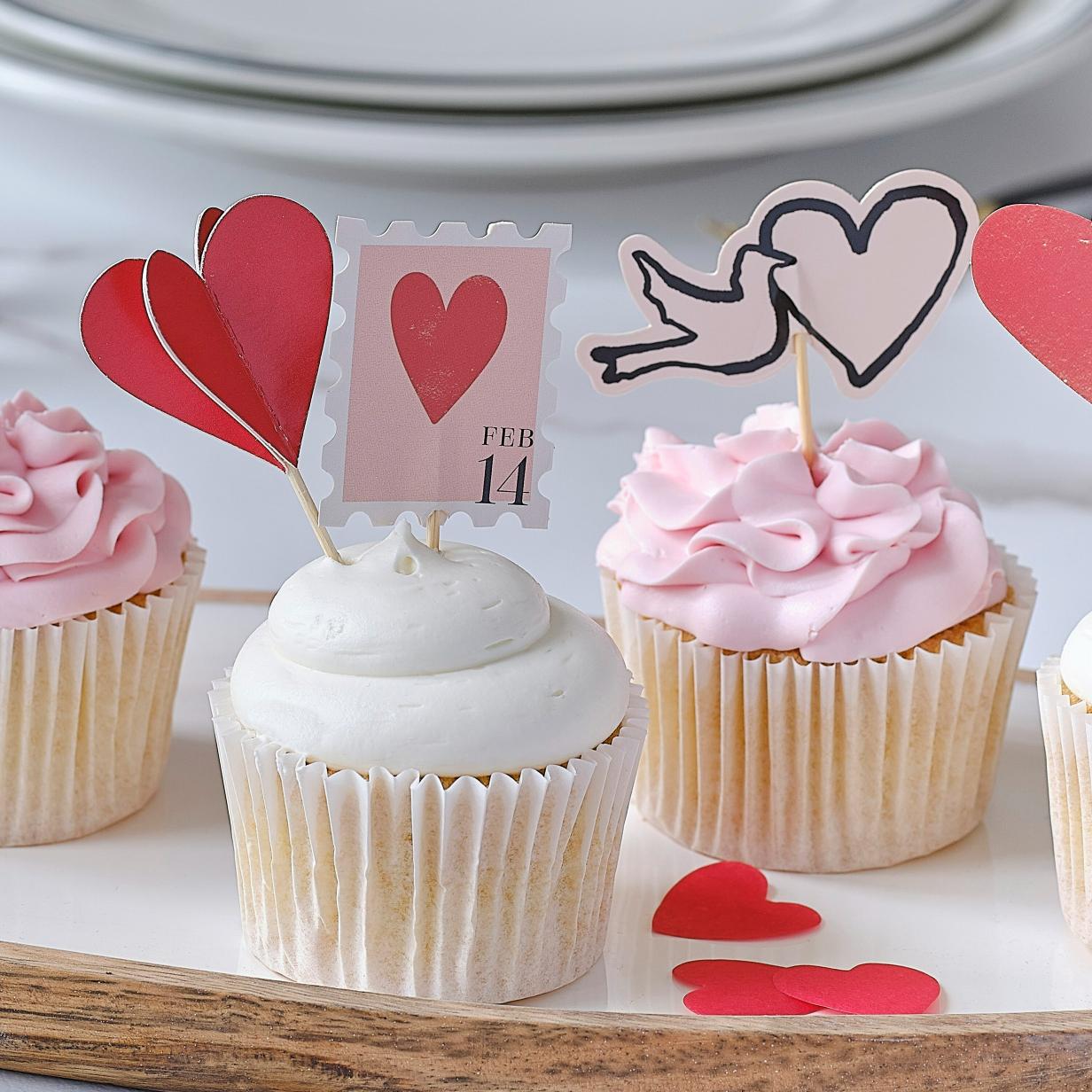 Τoppers για Cupcakes Αγίου Βαλεντίνου (12 τεμ)
