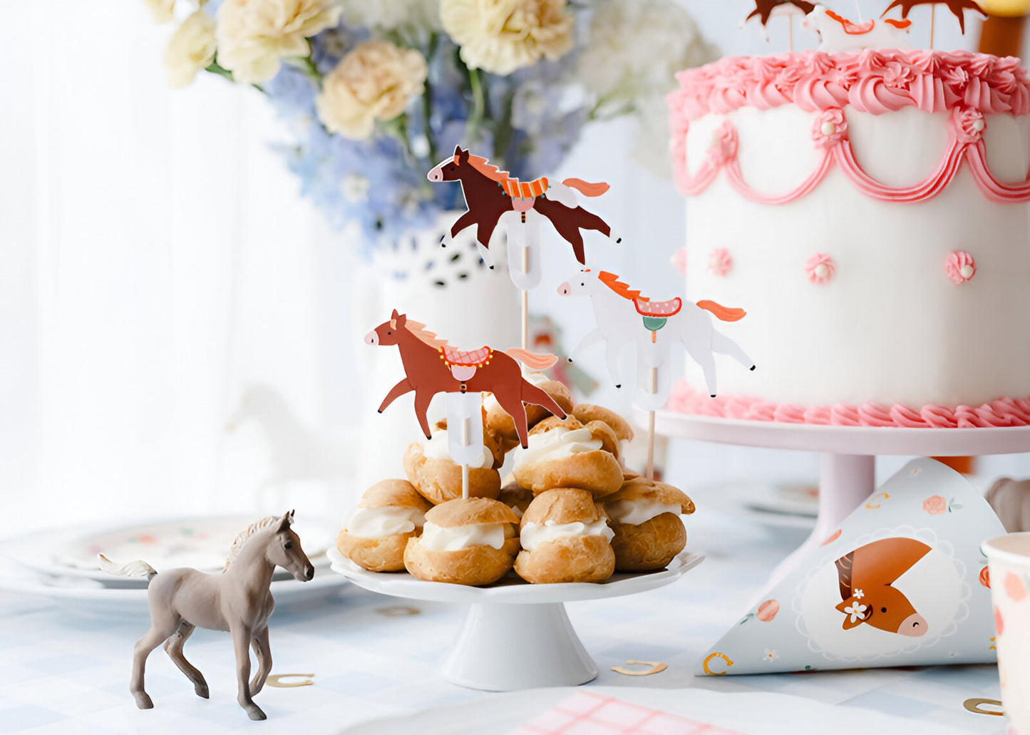 Toppers για Cupcakes Άλογο Vintage (6 τεμ)
