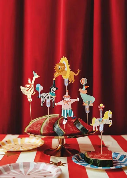 Toppers για Cupcakes Τσίρκο (6 τεμ)