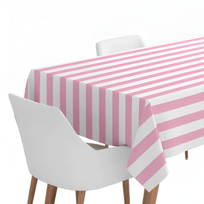 Τραπεζομάντηλο Αδιάβροχο - Ροζ Ριγέ (120 cm x 180 cm)