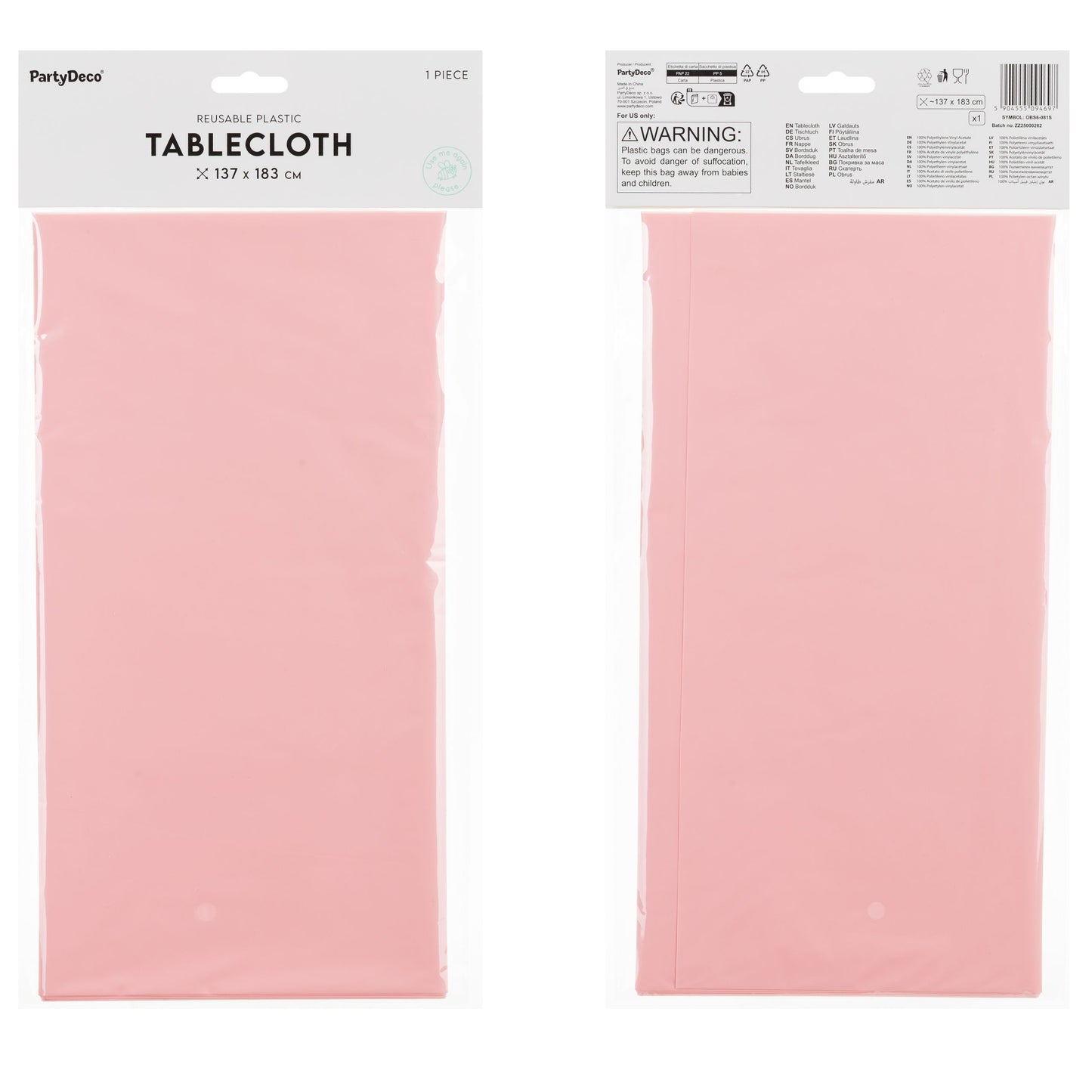 Ροζ Τραπεζομάντηλο πάρτυ (137 x 183 cm)