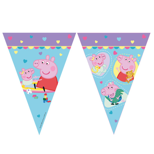 Τριγωνικά Σημαιάκια - Πέππα Γουρουνάκι & Baby Pig (9 τεμ)