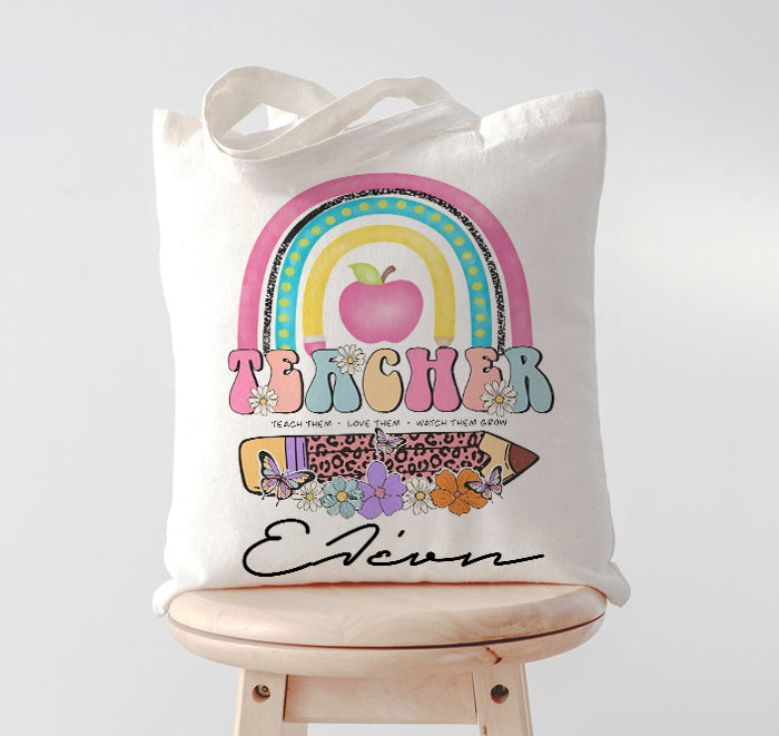 Τσάντα για Δασκάλα - TEACHER Ουράνιο Τόξο