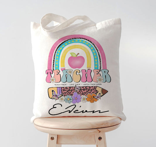 Τσάντα για Δασκάλα - TEACHER Ουράνιο Τόξο