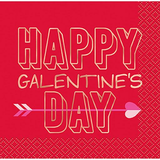 Χαρτοπετσέτες Γλυκού  Happy Galentine's Day - Foil Stamping / 16τμχ