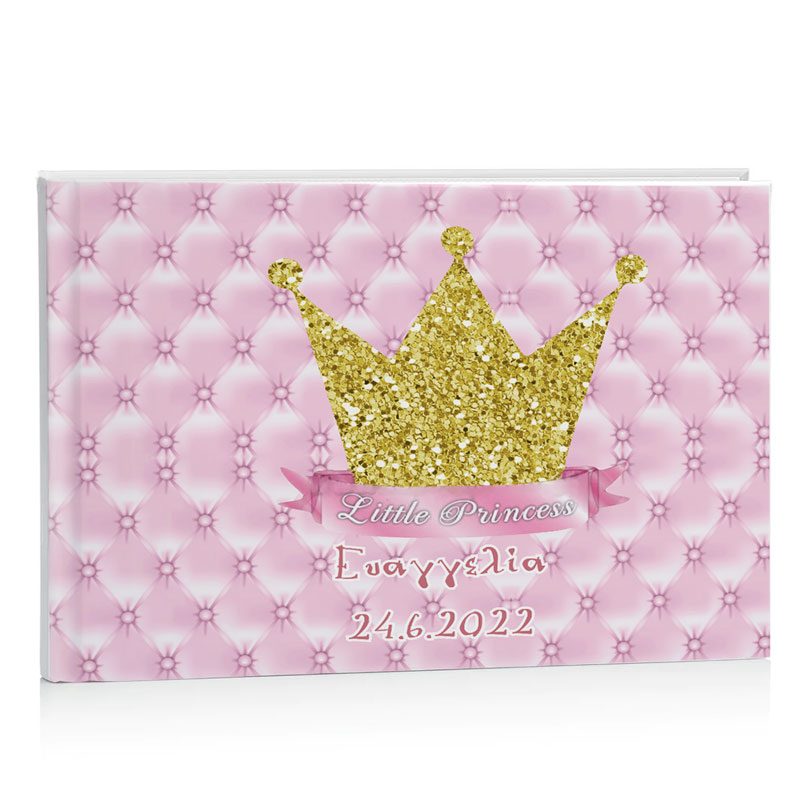 Βιβλίο ευχών βάπτισης - ροζ Στέμμα